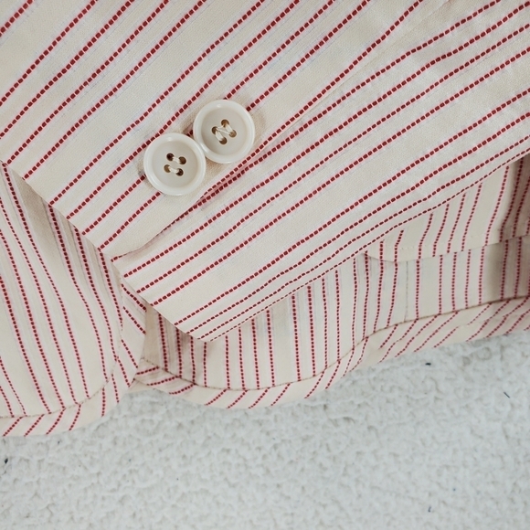 BCBG Blazer Skirt Textured Stripe Beige Red US M Chinese Sz 67-96 New New w/ Tag - Picture 15 of 15